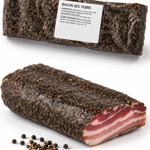 Bacon curado con Pimienta