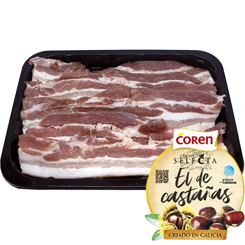 Lote  Panceta de cerdo de Castañas 1/2kg.