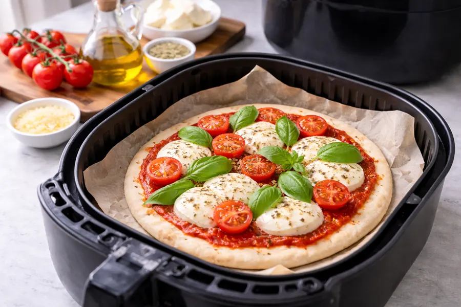 Foto 3 Pizza Capricciosa o Margarita en la freidora de aire