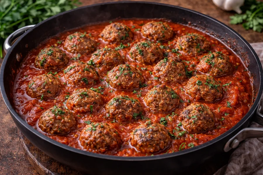 Albóndigas de ternera en salsa de tomate casera- Receta 232