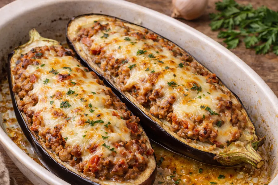 Berenjenas rellenas de carne- Receta 252
