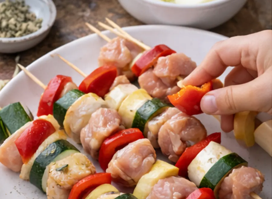 Brochetas mixtas para hacer en familia- Receta 180