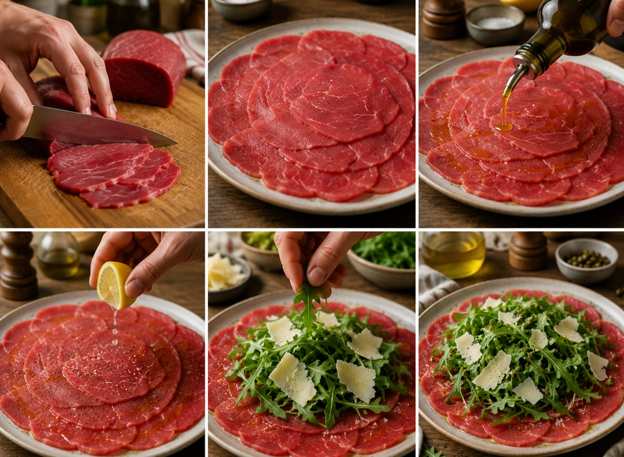 Foto 3 Carpaccio de Ternera con Virutas de Parmesano y Rúcula