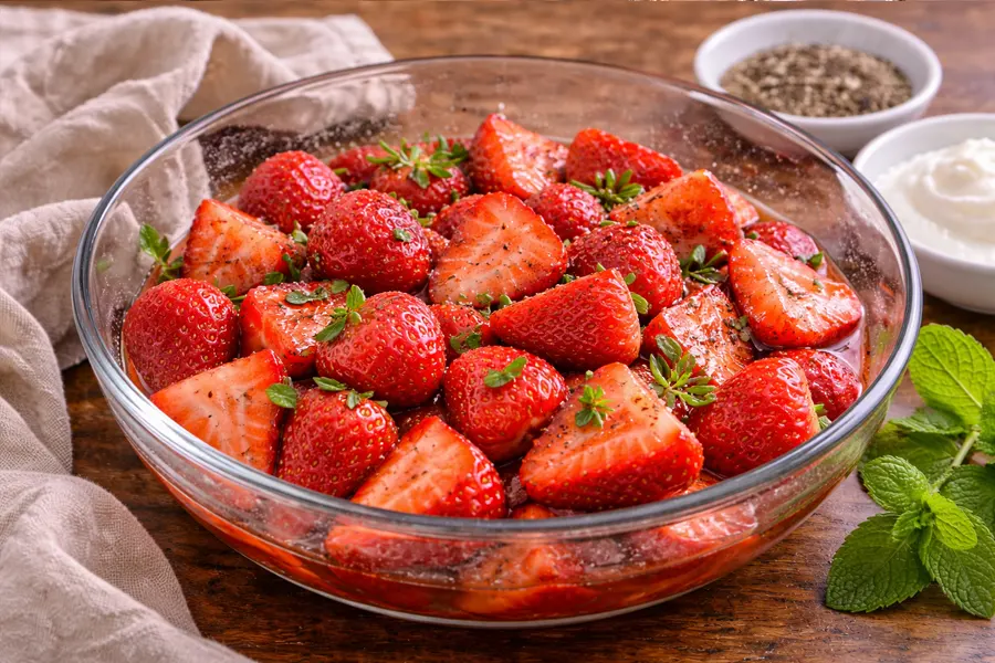 Fresas marinadas en vinagre- Receta 225
