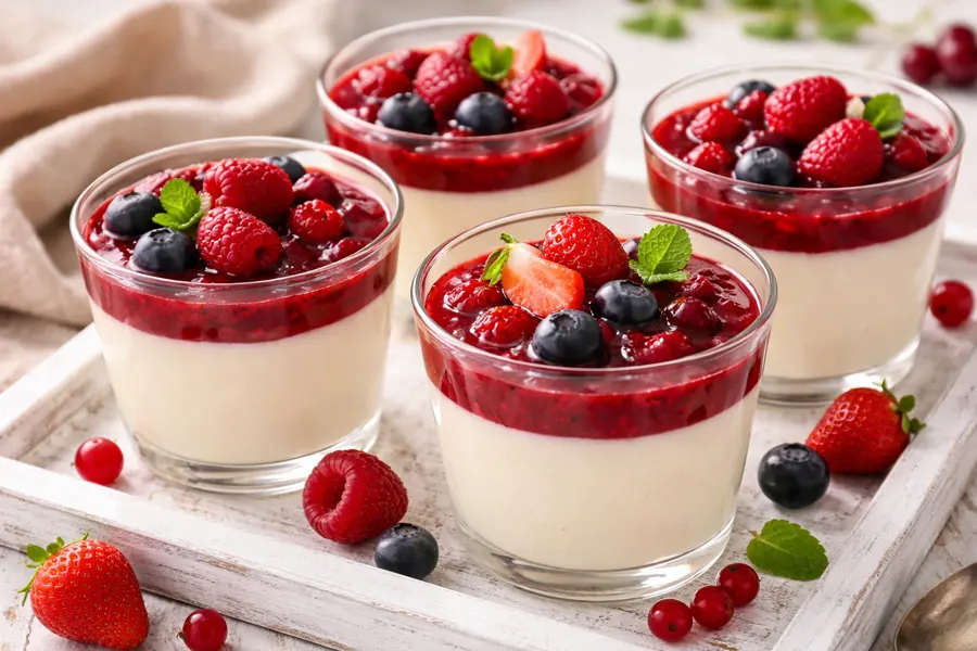Panna cotta con frutos rojos (receta italiana)- Receta 241