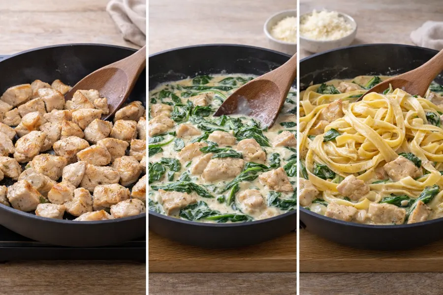 Foto 3 Pollo Alfredo con espinacas