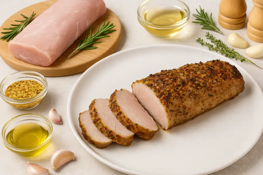 Foto 2 Solomillo de cerdo al horno con hierbas y mostaza