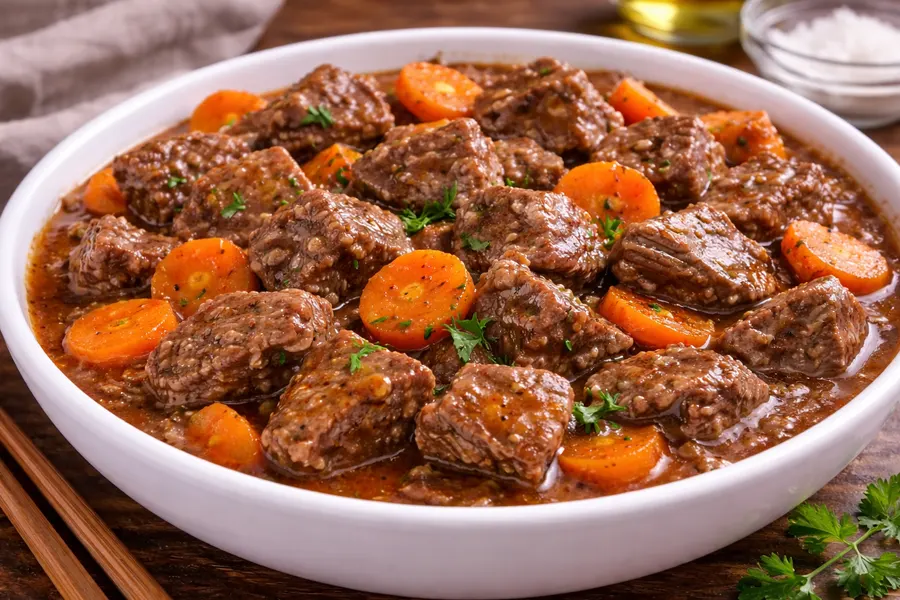 Receta Ternera guisada con zanahoria: receta tradicional tierna y fácil